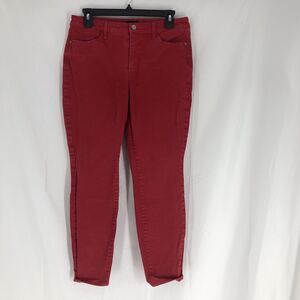 Talbots Jeans Womens 8p Red Jegging Mid Rise Slim Stretch Denim Petite Pants